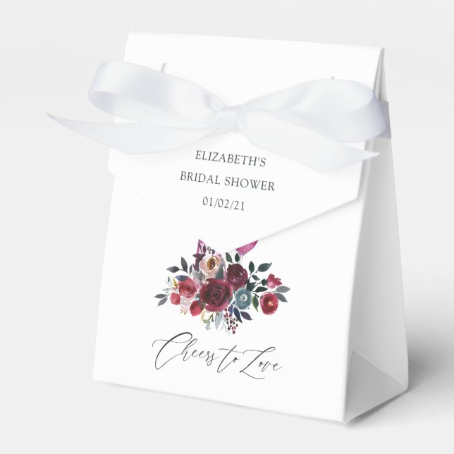 Boho vinrött och marinblå bröllopsfest för vinprov presentaskar (Framsidan Sidan)