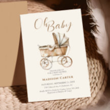 Boho Vintage Baby Carriage Baby Shower