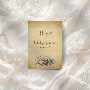 Boho vintage blommigt arrangemang gammal papper OSA kort