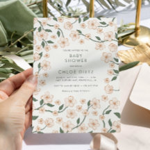 Boho Vintage Blommigt Baby Shower