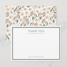 Boho Vintage Blommigt Baby Shower Tack Kort