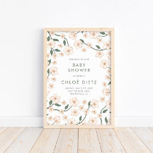Boho Vintage Blommigt Baby Shower Välkommen