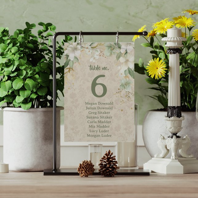 Boho Vintage Blommigt Botanical Bröllop Bordsnumme (Skapare uppladdad)