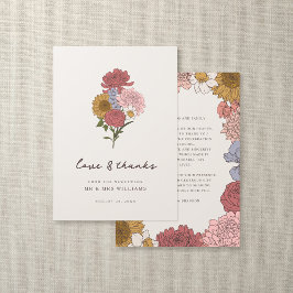 Boho Vintage Blommigt Fall Garden Wedding Tack Kort