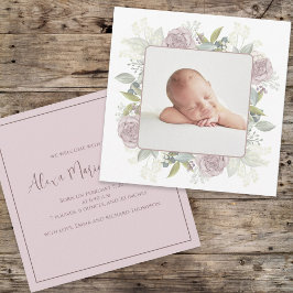 Boho Vintage Blommigt Rosa Baby Botaniska Blommigt Meddelande
