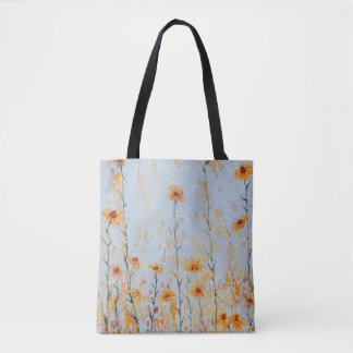 Boho Vintage Blue Wildblommor Tygkasse