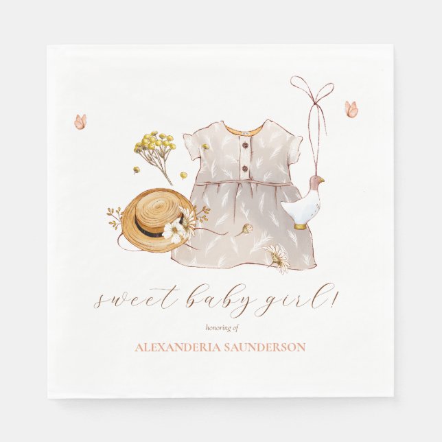 Boho Vintage Clothes Dress Flicka Pappersservett (Framsidan)