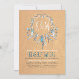Boho Vintage Dreamcather Baby Shower Inbjudningar
