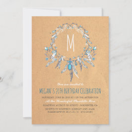 Boho Vintage Dreamcather Födelsedagsfest Inbjudningar