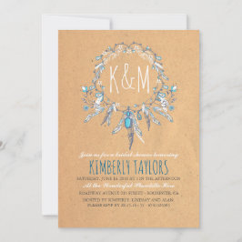 Boho Vintage Dreamcather Möhippa Inbjudningar