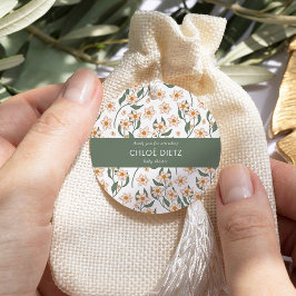 Boho Vintage Groovy Baby Shower Round Tack Gåvor Etiketter