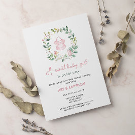 Boho Vintage Outfit Baby Shower Inbjudningar