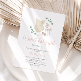 Boho Vintage Outfit Baby Shower Inbjudningar