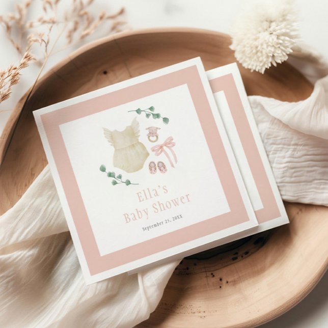 Boho Vintage Outfit Baby Shower Pappersservett (Skapare uppladdad)