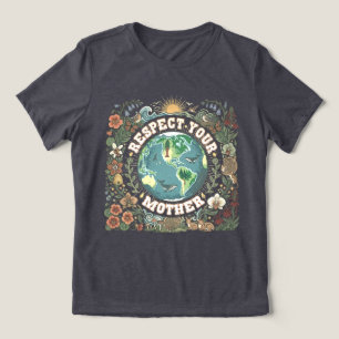 Boho Vintage Respektera Din Moder Jord Natur Kärle T Shirt