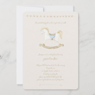 Boho Vintage Rocking Horse Cowboy Baby Shower Inbjudningar