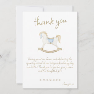 Boho Vintage Rocking Horse Cowboy Baby Shower Tack Kort