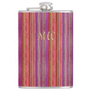 Boho Vintage Röd Violett Randig - Fickplunta