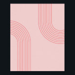 Boho Vintage Rosa och Red Rainbow Arch 3 Poster<br><div class="desc">Boho Mid Century Modern Vintage Line Rainbow Arch Rosa och Red 3</div>