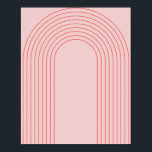 Boho Vintage Rosa och Red Rainbow Arch 4 Poster<br><div class="desc">Boho Mid Century Modern Vintage Line Rainbow Arch Rosa och Red 4</div>