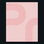 Boho Vintage Rosa och Red Rainbow Arch 5 Poster<br><div class="desc">Boho Mid Century Modern Vintage Line Rainbow Arch Rosa och Red 5</div>