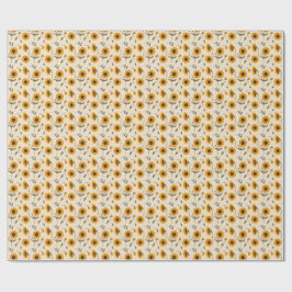 Boho Vintage Solros & Bär Mönster Kast Kudd Presentpapper