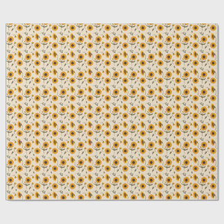 Boho Vintage Solros & Bär Mönster Kast Kudd Presentpapper