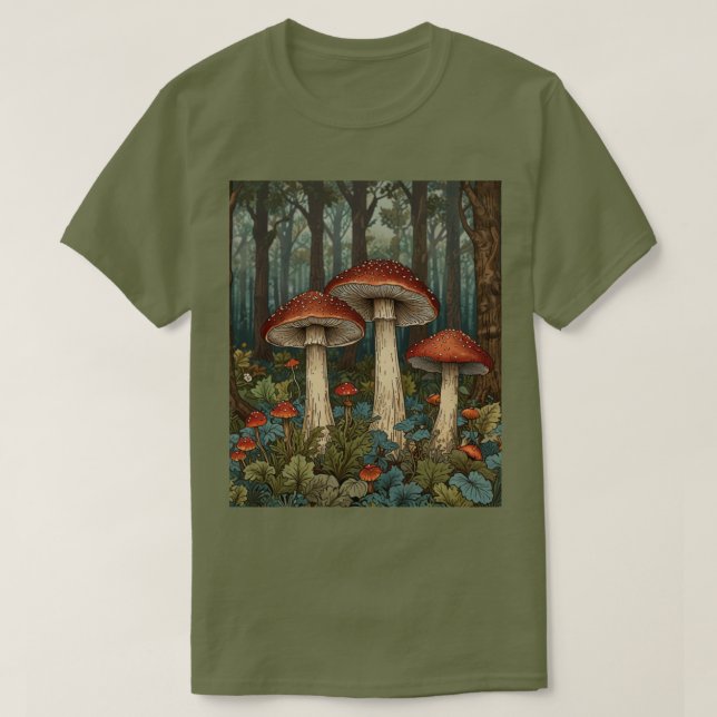 Boho vintage svampar skogar t shirt (Design framsida)
