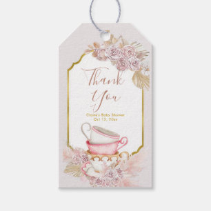 Boho Vintage Tea Party Tack Märkre Presentetikett
