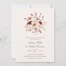 Boho Vintage Vildblomma Höstbröllop