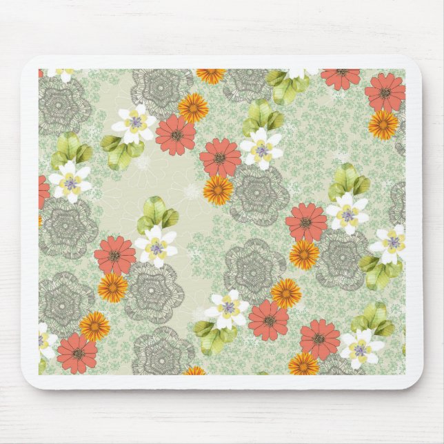 Boho vintageblommor musmatta (Framsidan)