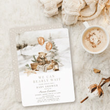 Boho Vinter Björn Nästan Väntar Högtid Baby Shower