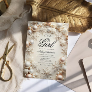 Boho vinter sin flicka babystölder inbjudningar