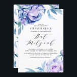 Boho Violet Watercolor Peonies Blommigt Bat mitzva Inbjudningar<br><div class="desc">bat mitzvah inbjudan till lila blommigt med vattenfärgade blommor med motsvarande blommönster. Anpassa genom att lägga till egna detaljer. Den här peoninbjudan är perfekt för alla bat mitzvah teman och säsonger.</div>