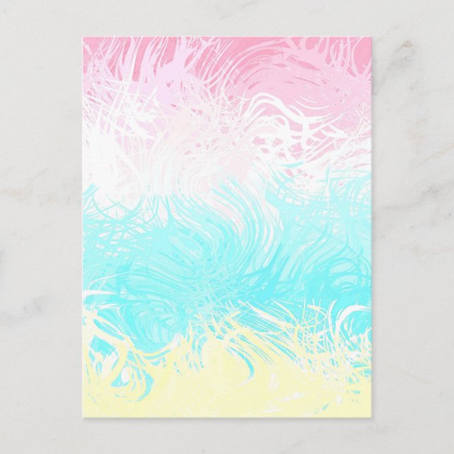 Boho Virvlande Groovy Abstrakt Genderflux Pridefla Vykort (Framsida)