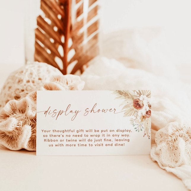 Boho Visning Shower Card, Pampas Grass Baby Shower Tilläggskort (Skapare uppladdad)