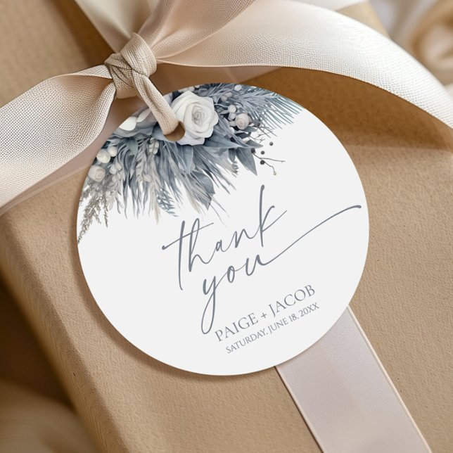 Boho Vit ros Blommigt Blomsterträdgård Bröllop Gåvor Etiketter (Skapare uppladdad)