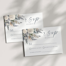 Boho Vit ros Blommigt Blomsterträdgård Bröllop OSA Kort