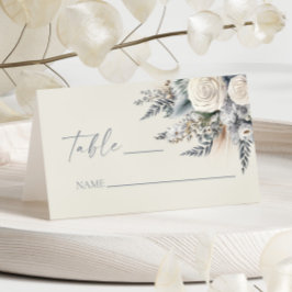 Boho Vit ros Blommigt Blomsterträdgård Bröllop Placeringskort
