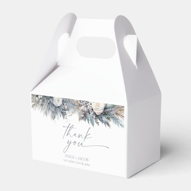 Boho Vit ros Blommigt Blomsterträdgård Bröllop Presentaskar (Framsidan Sidan)