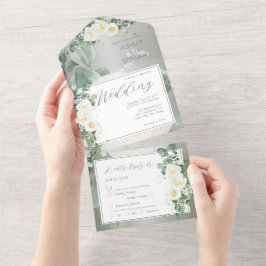 Boho Vit ros Blommigt | Eucalyptus Bröllop