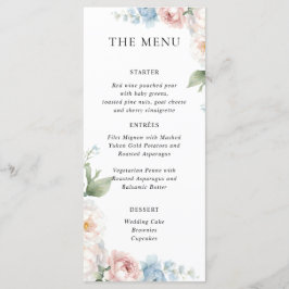 BOHO VIT ROS FLOWERS BRÖLLOP DINNER MENU MENY