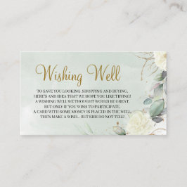 Boho Vit ros Greenery Folaige Wishing well Tilläggskort