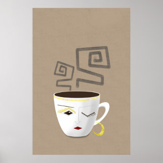 Boho, vitt afrikanskt kaffe kopp del 4 poster