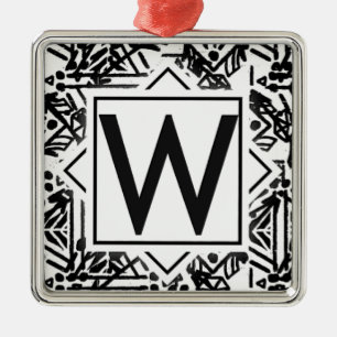 Boho W Monogram Julgransprydnad Metall