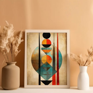 Boho Wall Art-Abstrakten Modern neutralt Poster