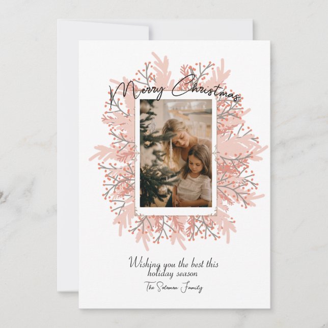 Boho Wandeand Ram jul Photo Julkort (Framsida)