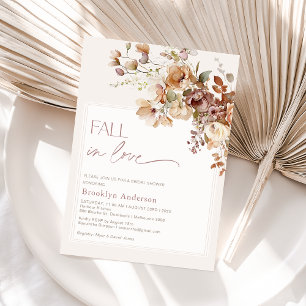 Boho Warm Fall Blommigt Fall in Kärlek Möhippa Inbjudningar