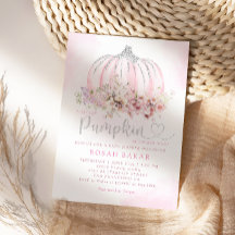 Boho Watercolor A Little Pumpkin Girl Baby Shower