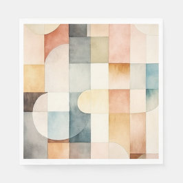 Boho Watercolor Abstrakt Art Pappersservett